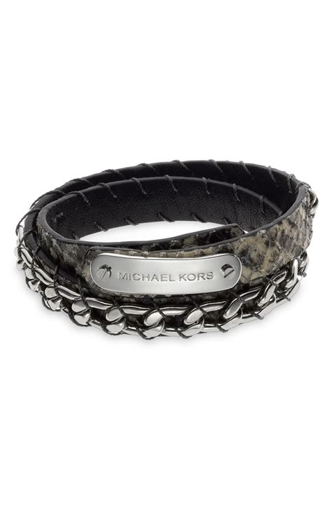 michael kors double wrap bracelet black|Michael Kors bracelet with diamonds.